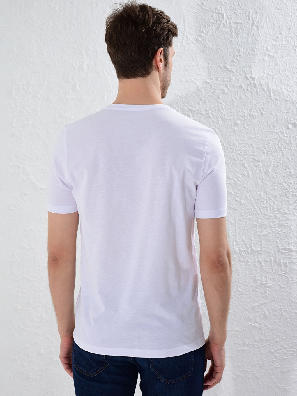 Crew Neck Printed Combed Cotton T-Shirt-3