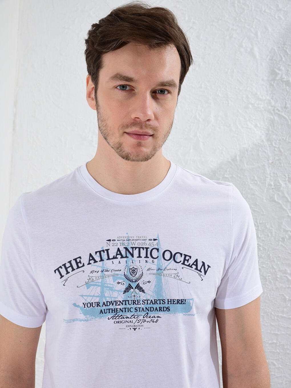 Crew Neck Printed Combed Cotton T-Shirt-4