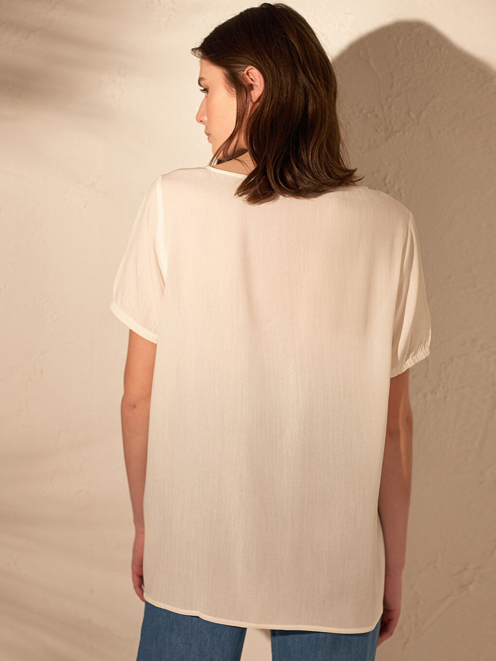 بلوزة للحوامل بياقة مطرزة-4