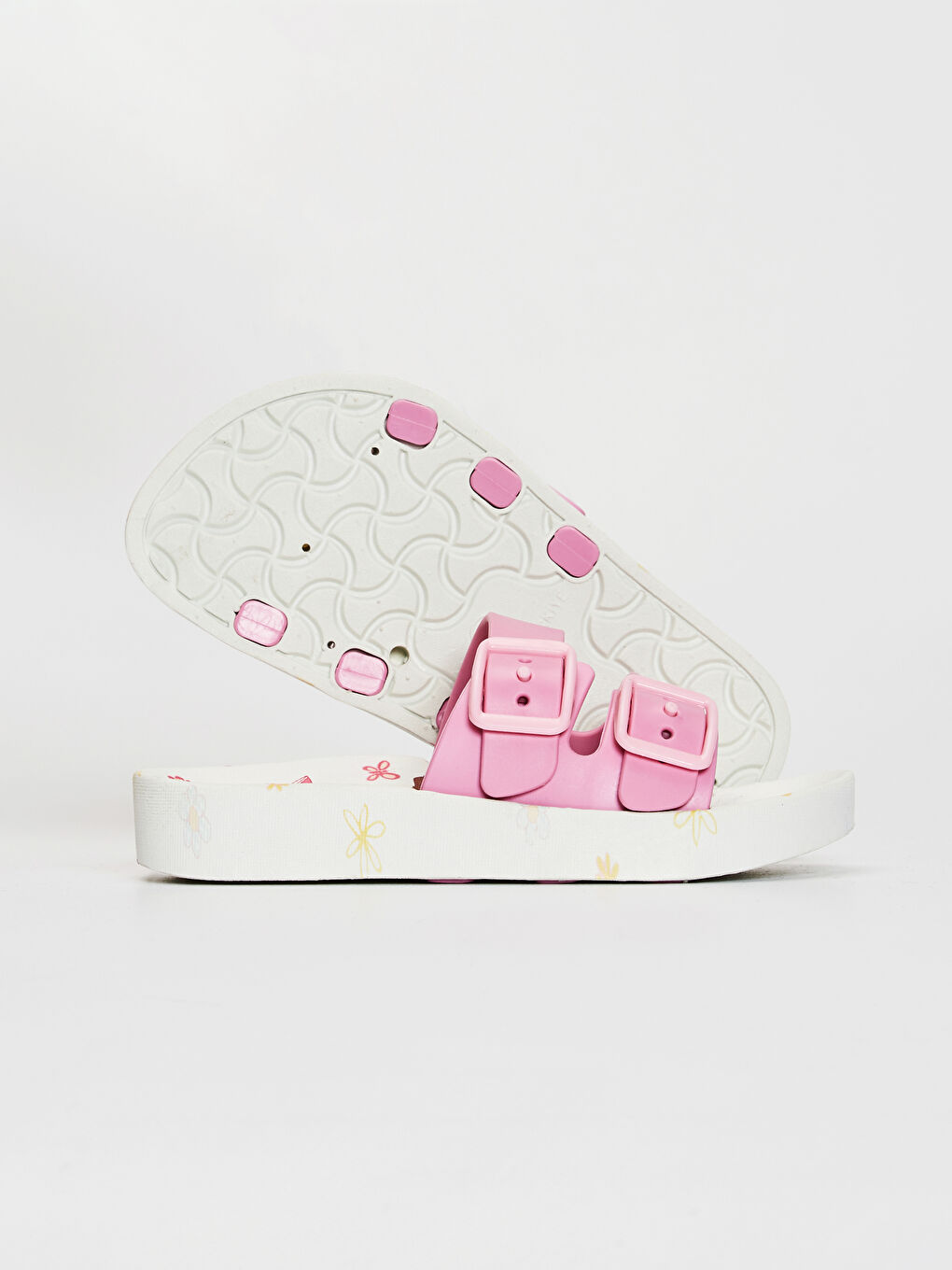 Pembe Kız Çocuk Niloya Lisanslı Çift Bantlı Terlik-3