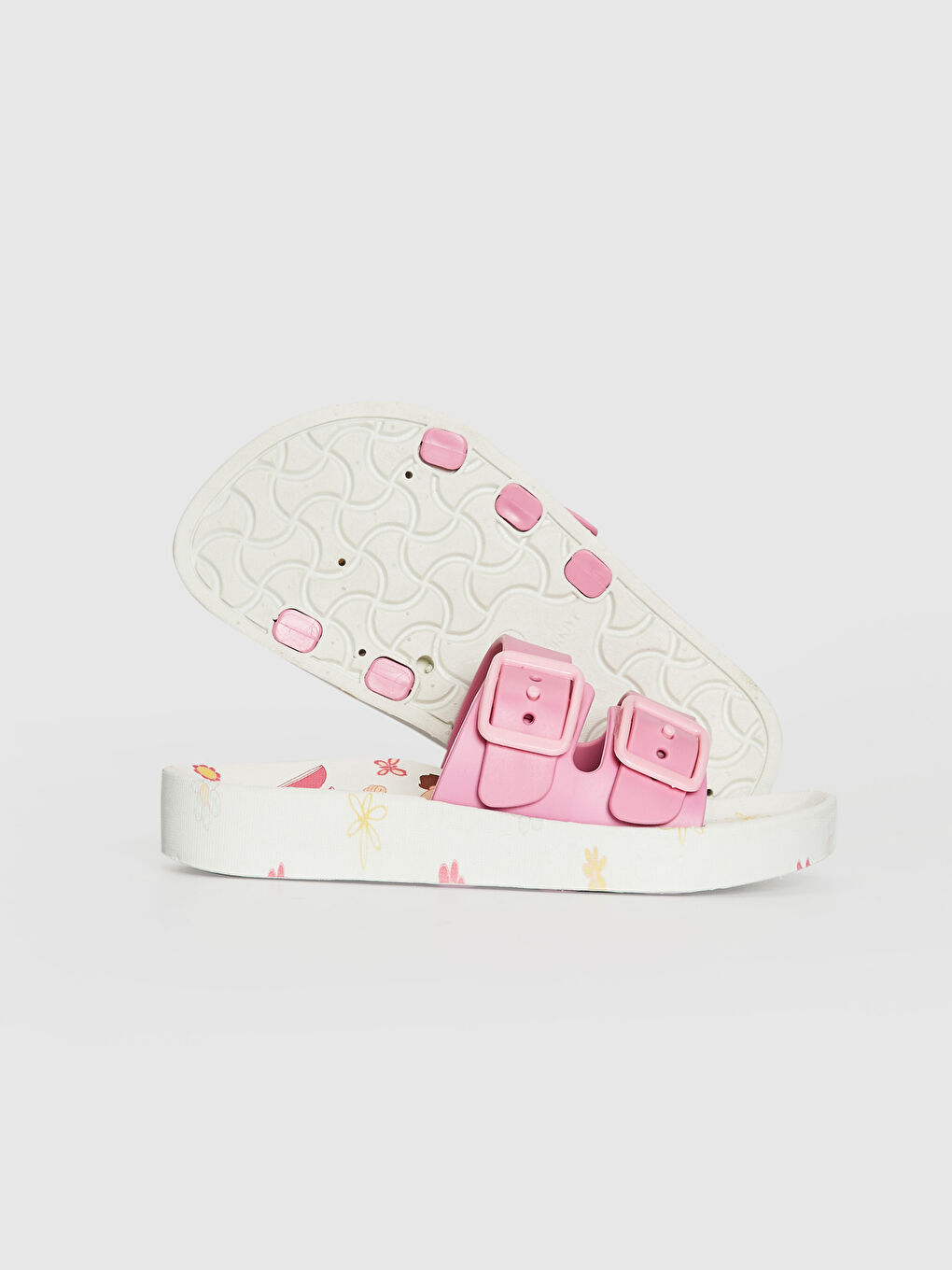 Pembe Kız Çocuk Niloya Lisanslı Çift Bantlı Terlik-5