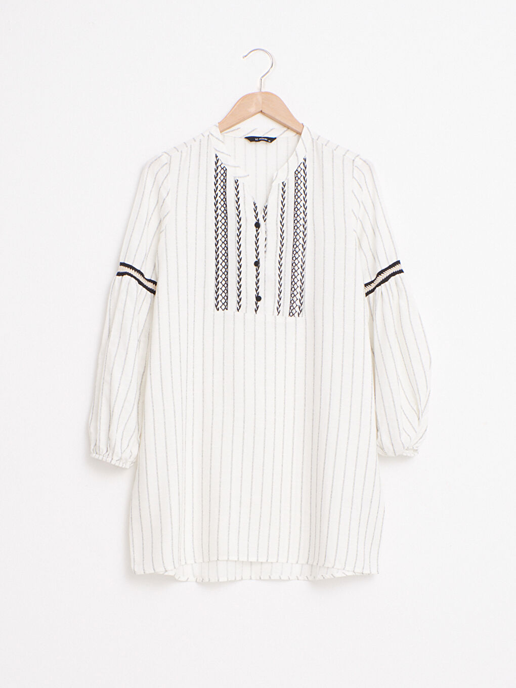 Siyah Uzun Kollu Krep Kadın Desenli Salaş Tunik