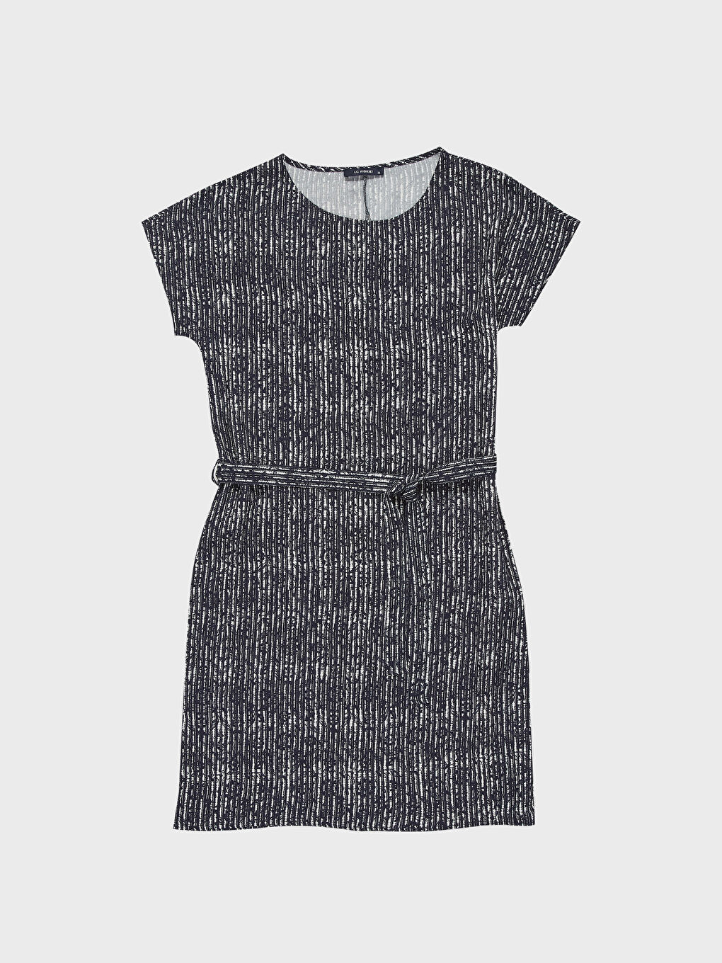 Lacivert Kısa Kollu Kadın Elbise-1