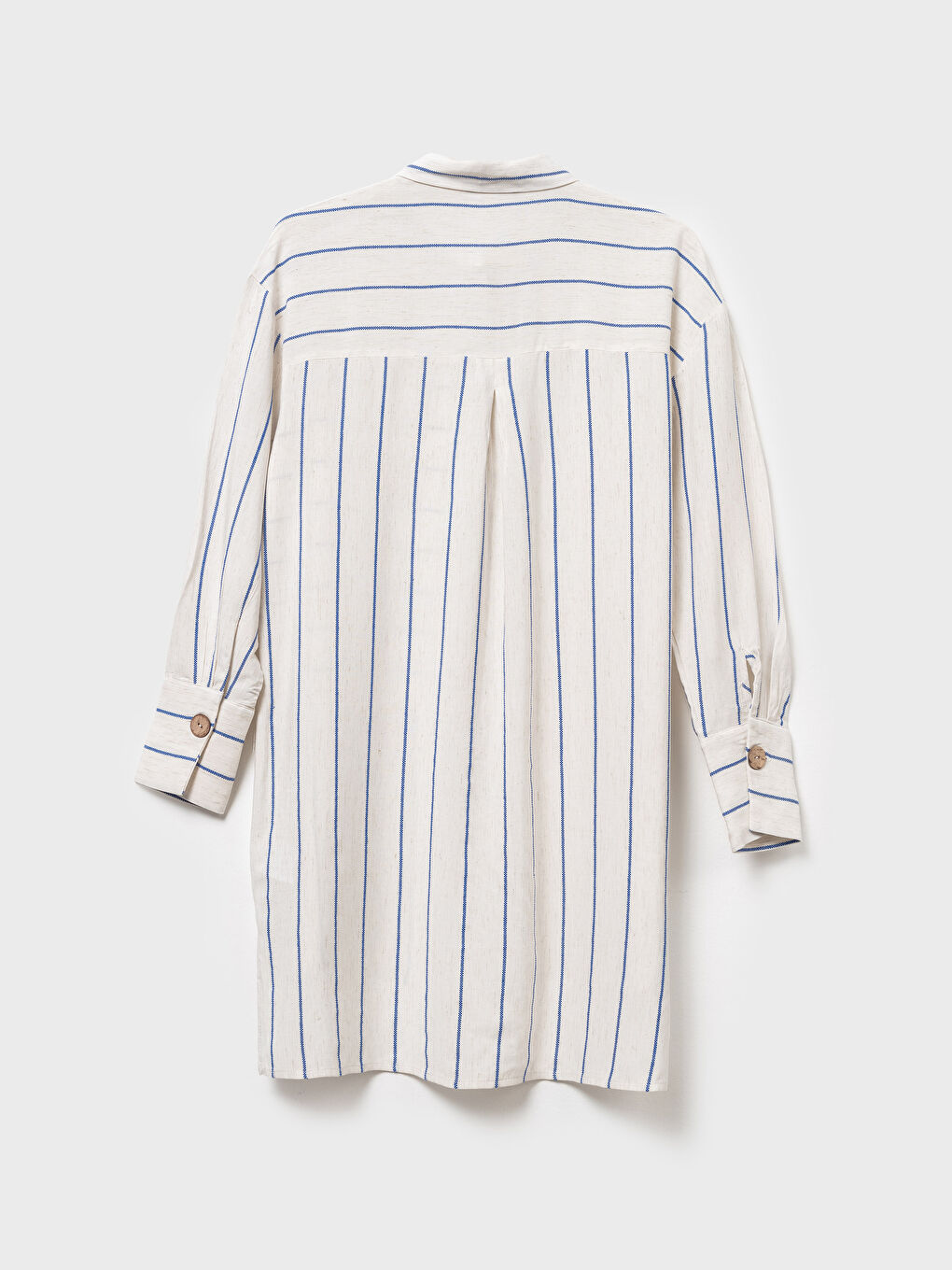 Mavi Çizgili Kadın Gömlek Tunik-1