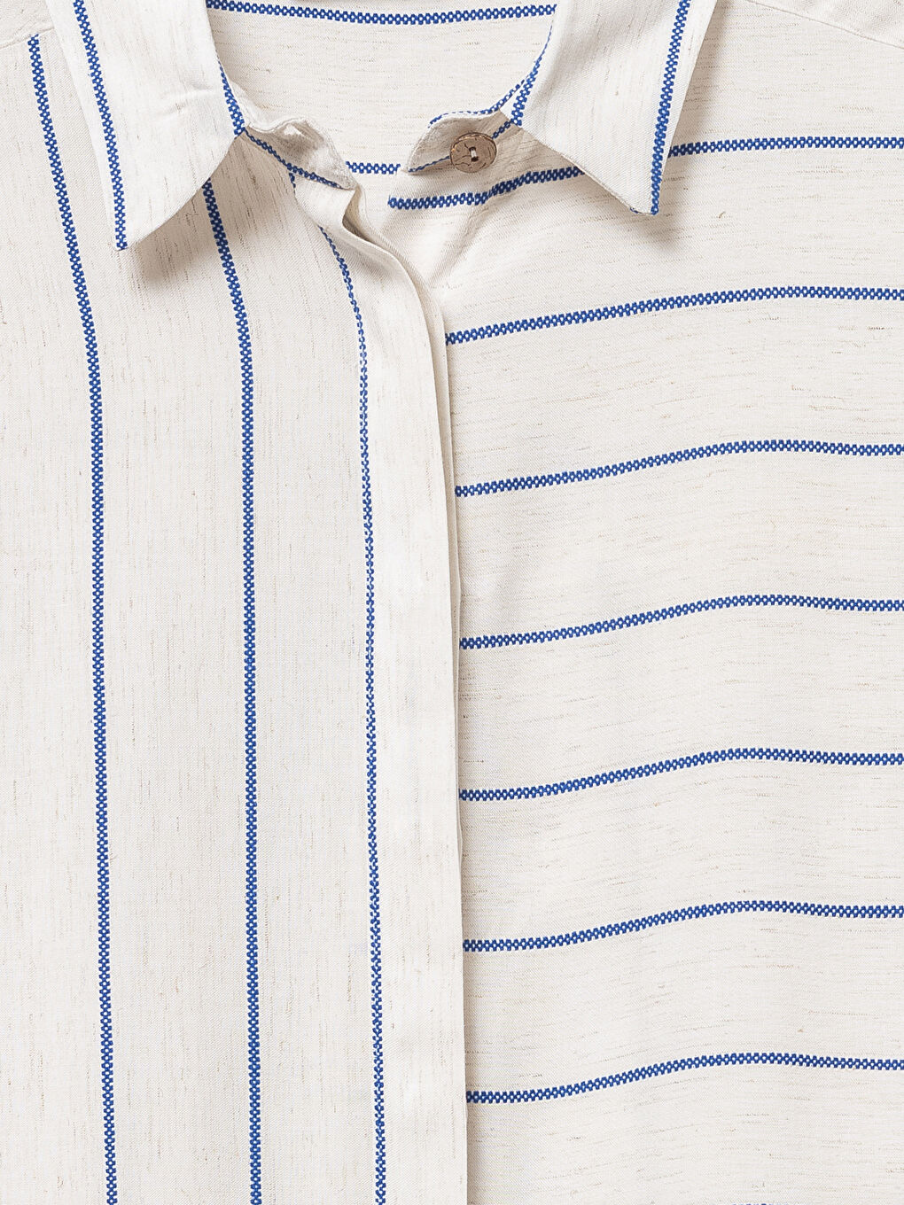 Mavi Çizgili Kadın Gömlek Tunik-2