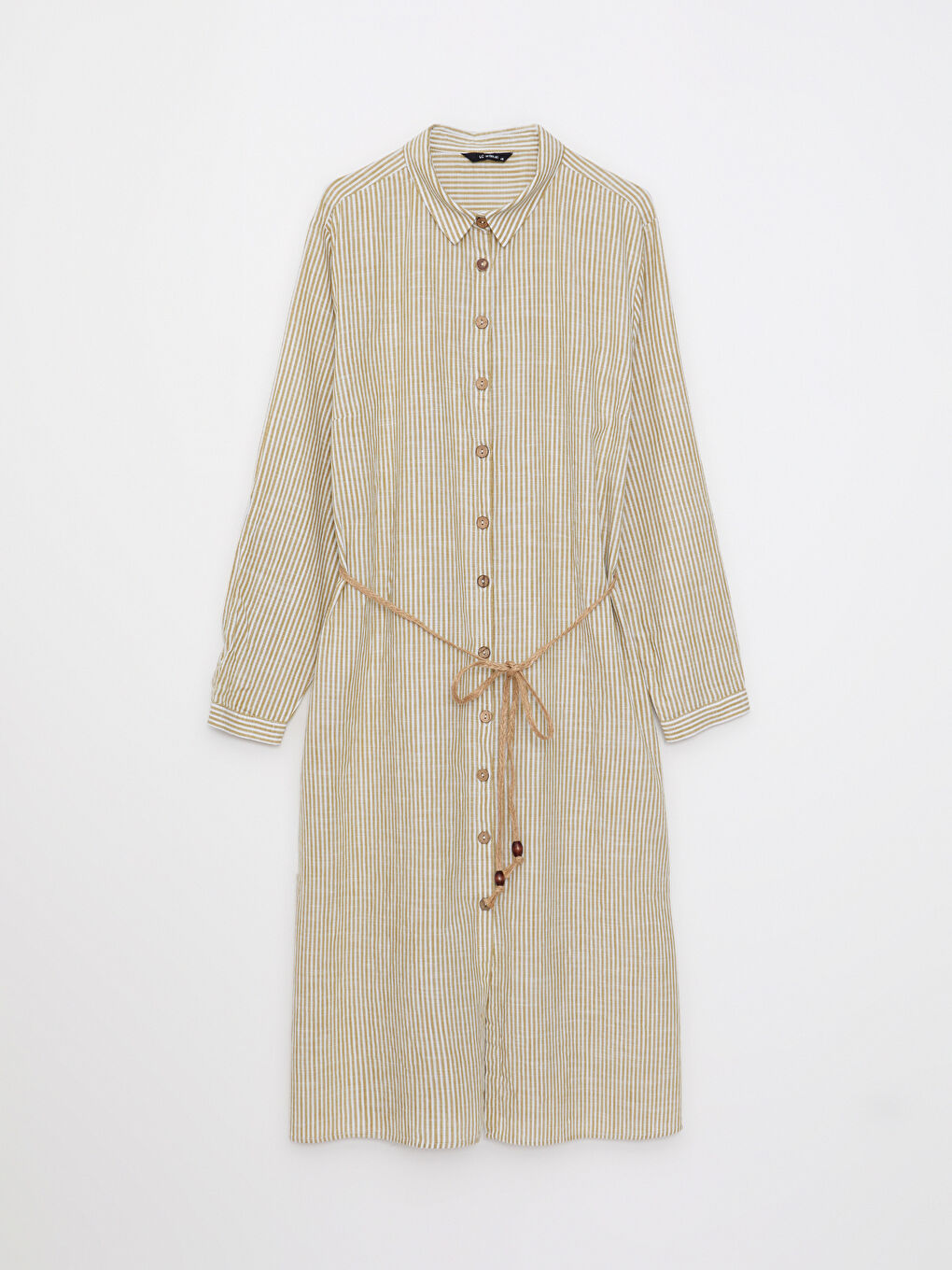 Haki Çizgili Kadın Gömlek Tunik-4