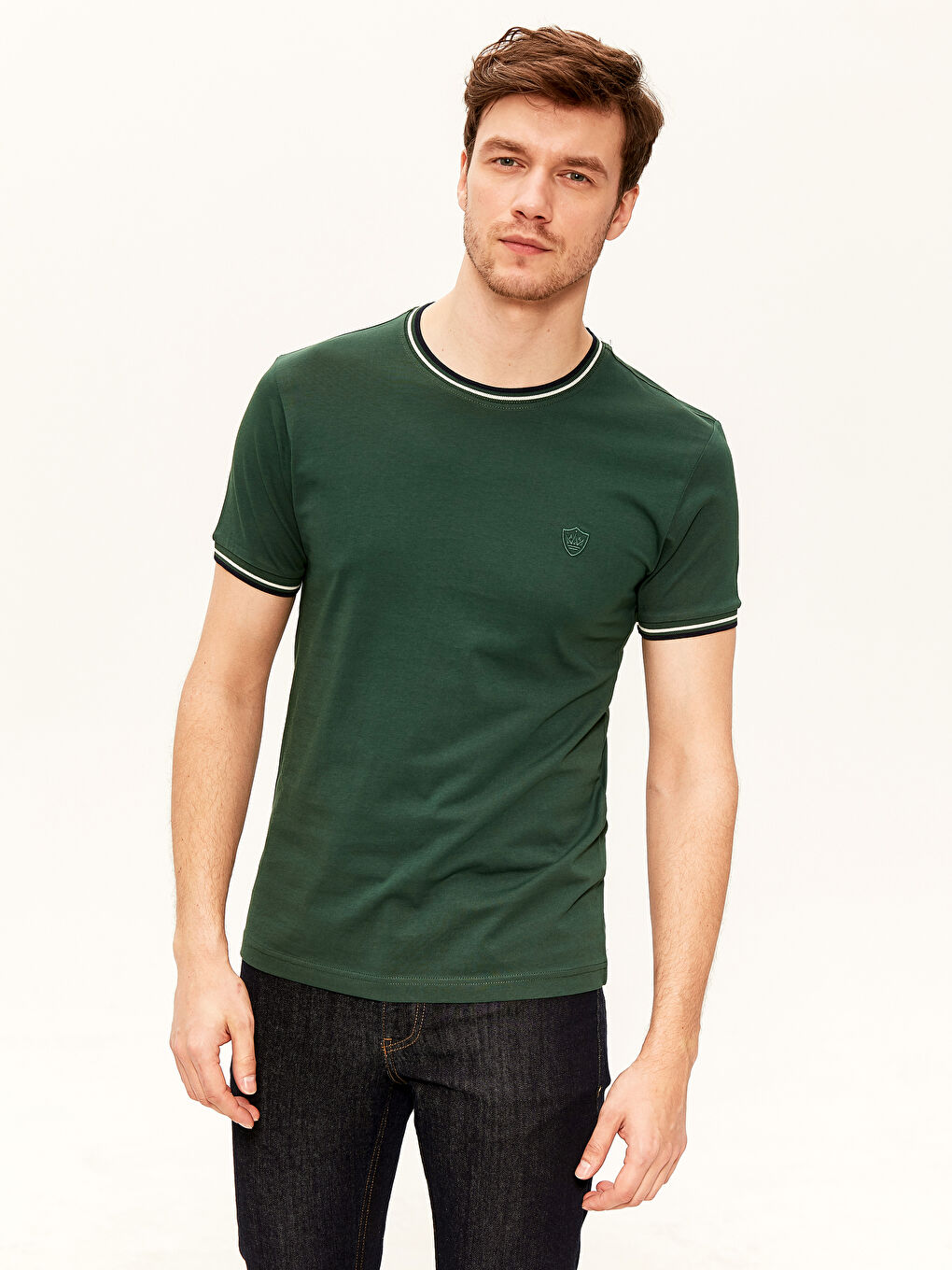 Crew Neck Basic Combed Cotton T-Shirt