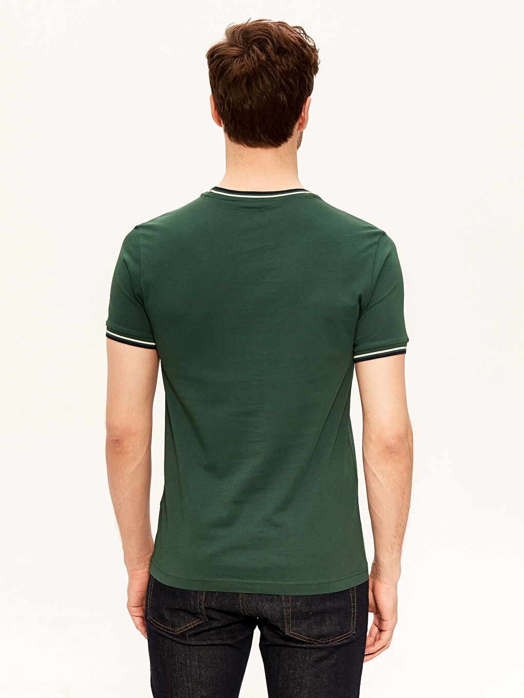 Crew Neck Basic Combed Cotton T-Shirt-2