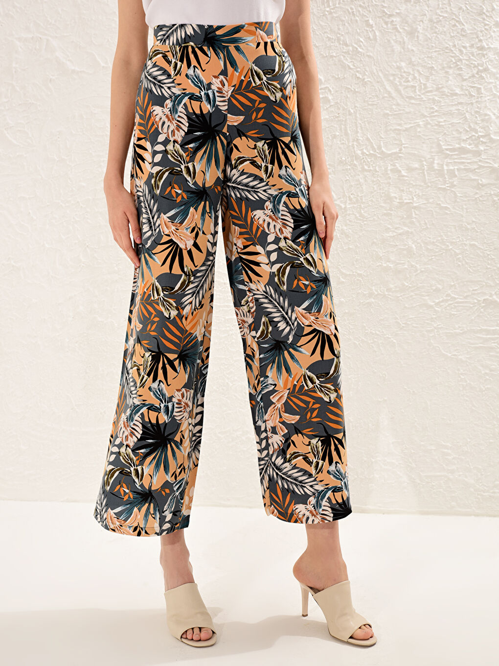 Elastic Waist Viscose Palazzo Pants-2