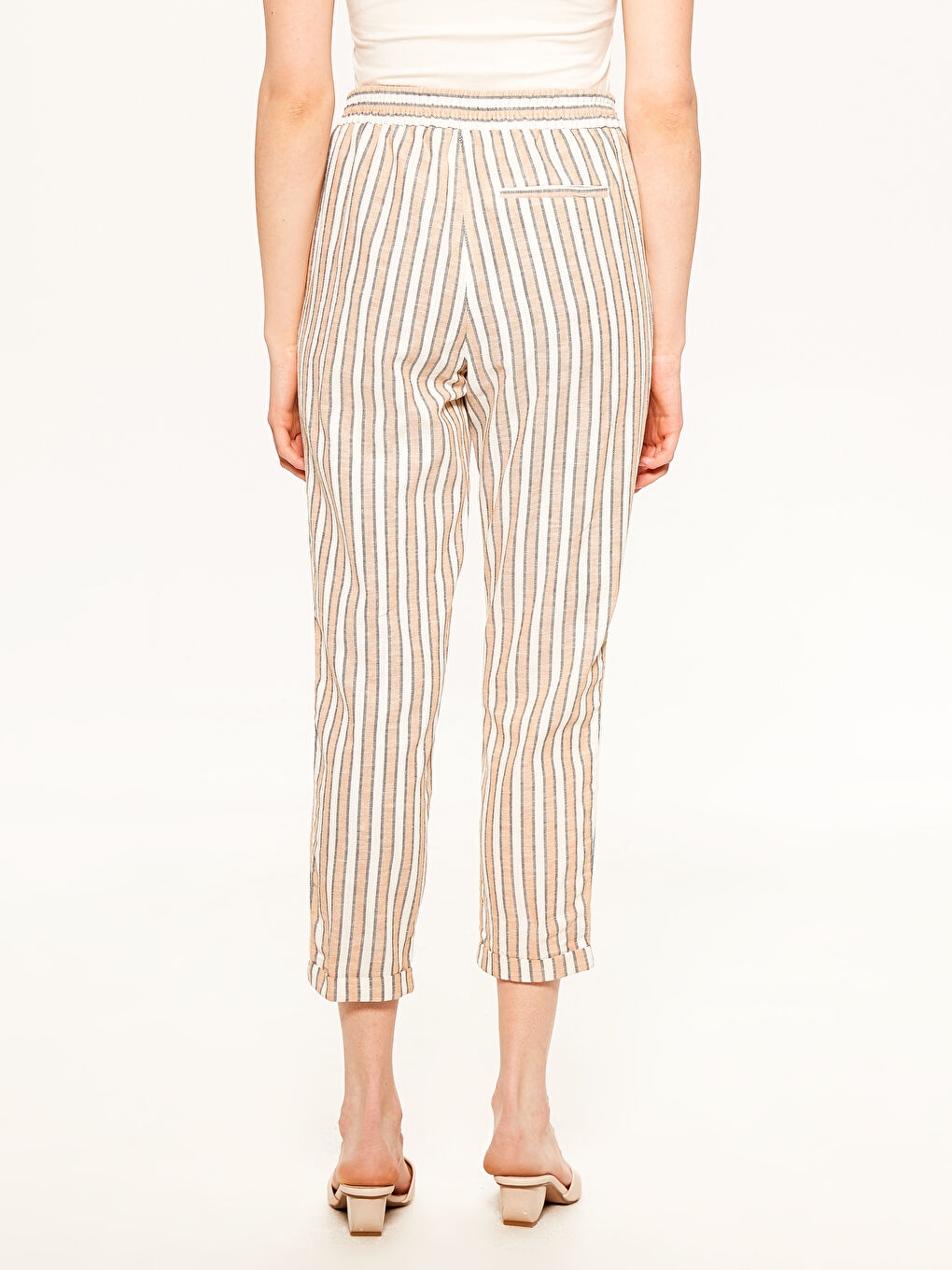 Mom Fit Linen Women's Trousers-4