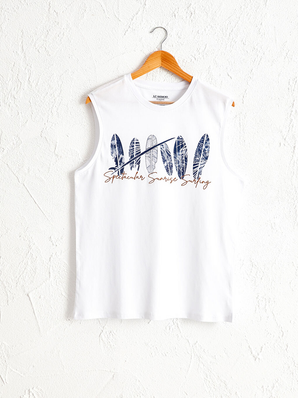 Crew Neck Printed Men's Sleeveless T-Shirt