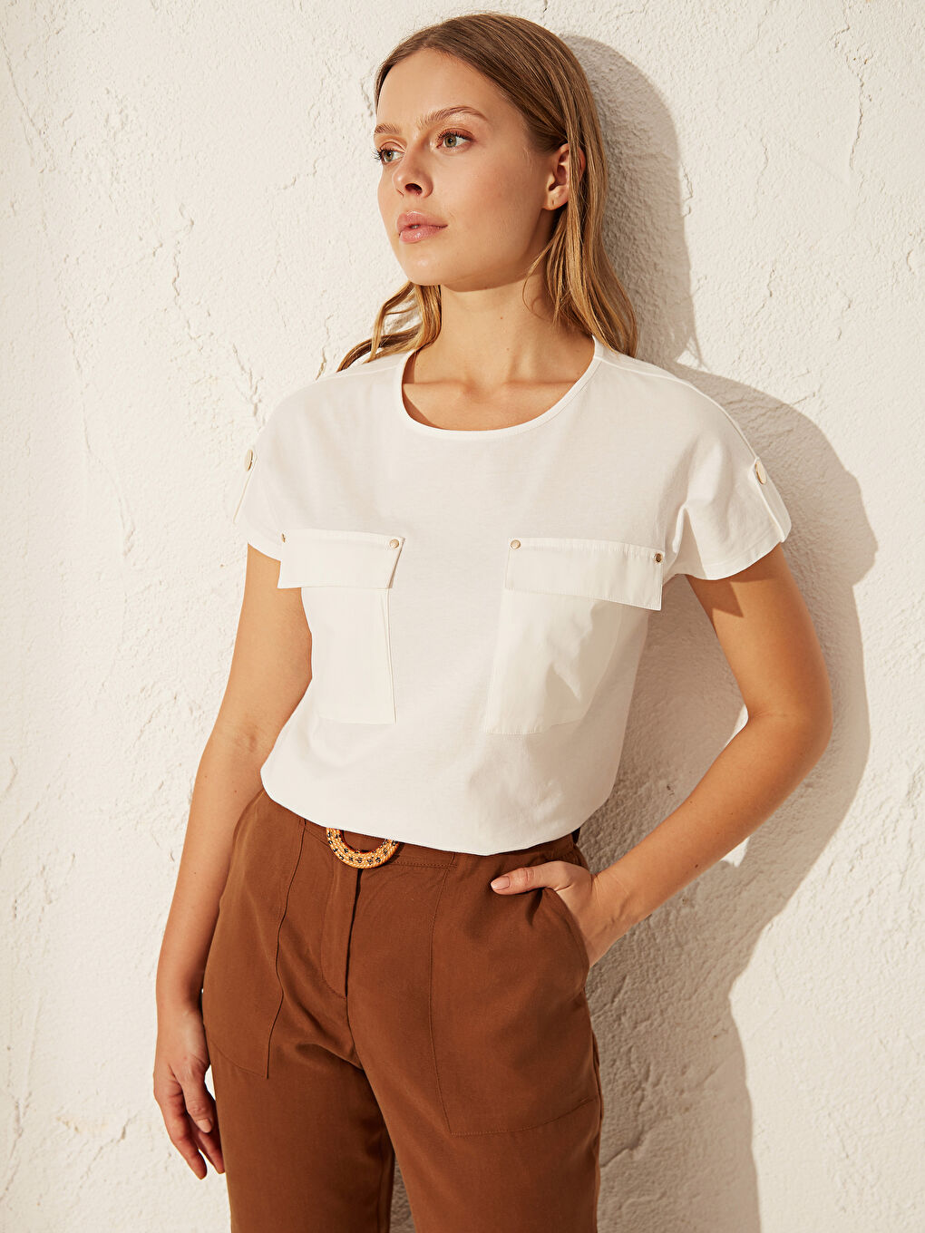 Pocket Detailed Cotton T-Shirt