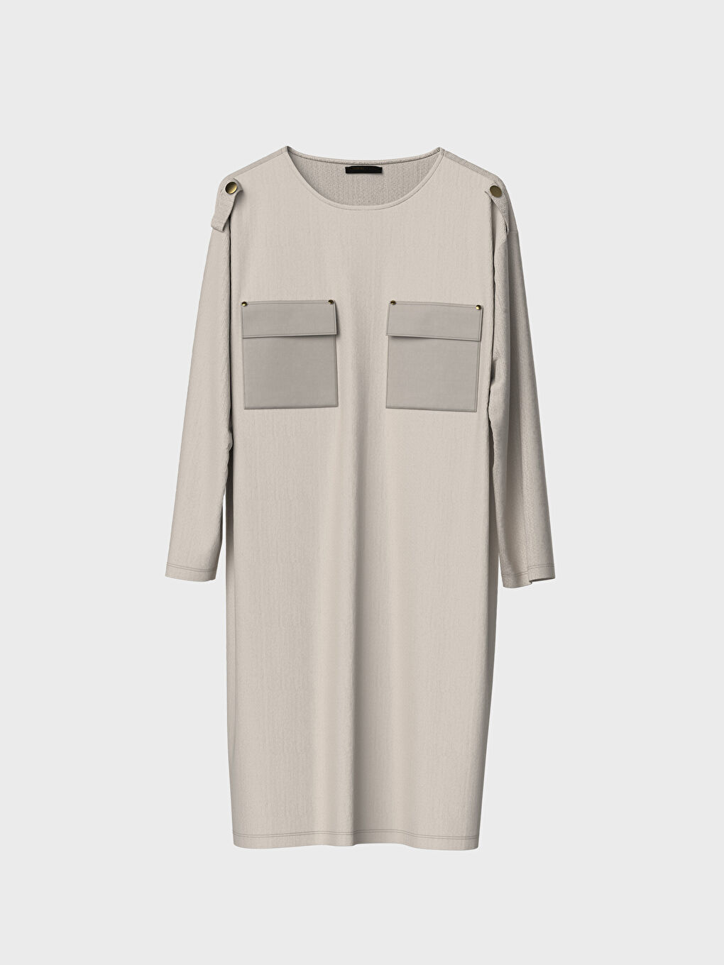 Crew Neck Long Sleeve Crepe Women's Tunic