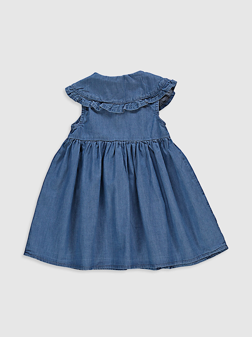 Robe en jean bébé fille à manches courtes-1