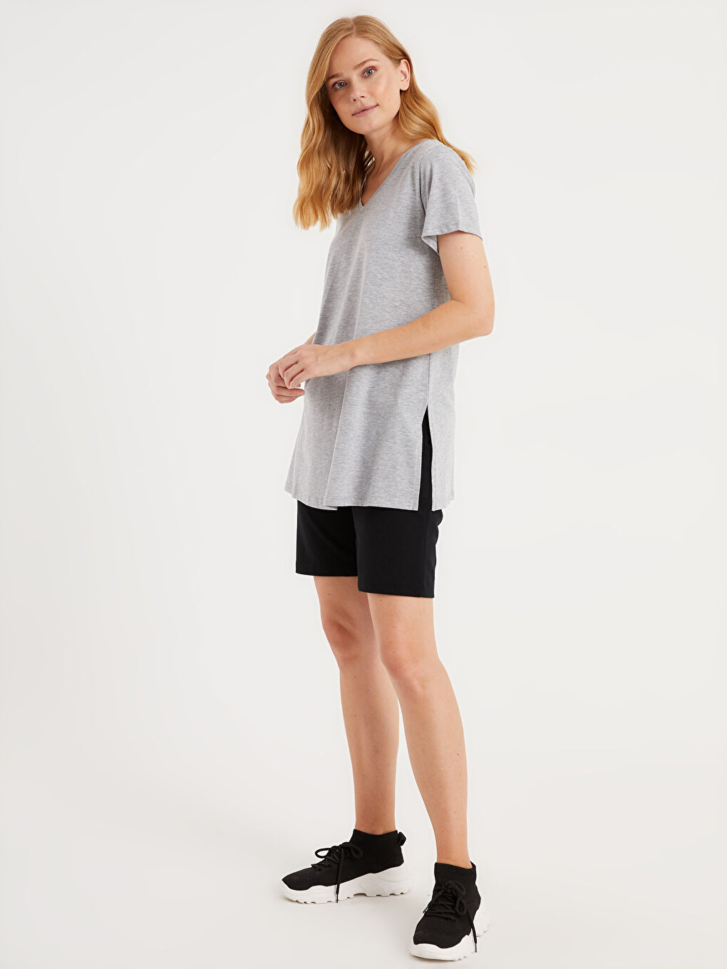 Шорты для беременных из хлопка стандартного кроя-1