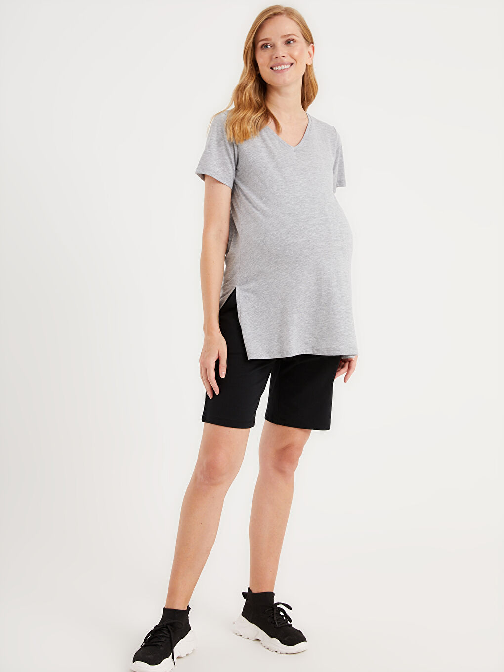 Шорты для беременных из хлопка стандартного кроя-3