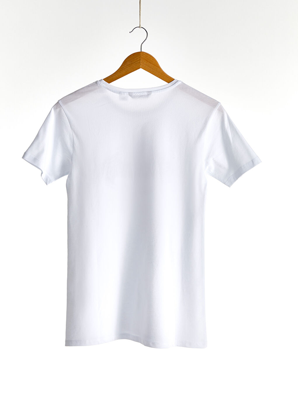 Beyaz Penye Erkek Tişört-5