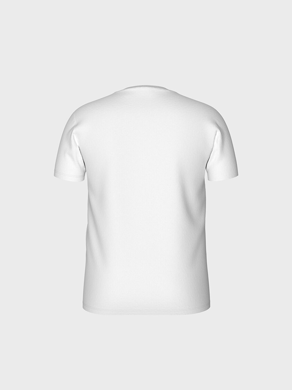 Beyaz Penye Erkek Tişört-3