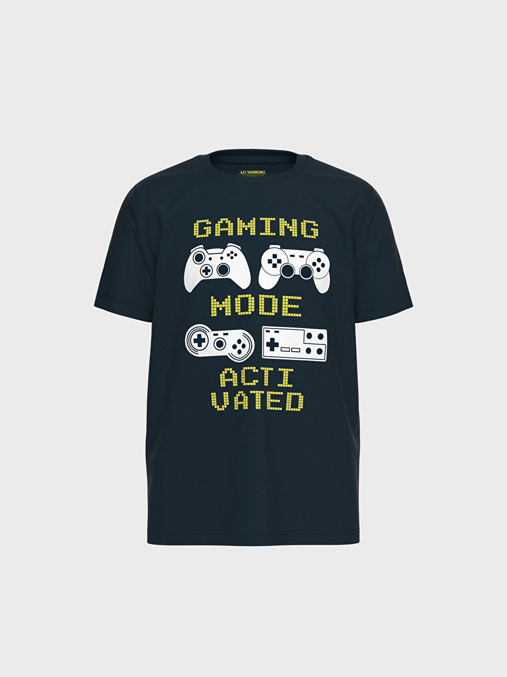 Gri Bisiklet Yaka Kısa Kollu Erkek Çocuk Pijama Takım-2