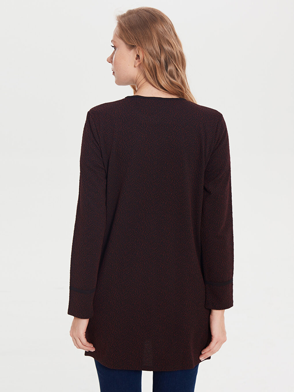 Kırmızı Bisiklet Yaka Uzun Kollu Kadın Hırka-3