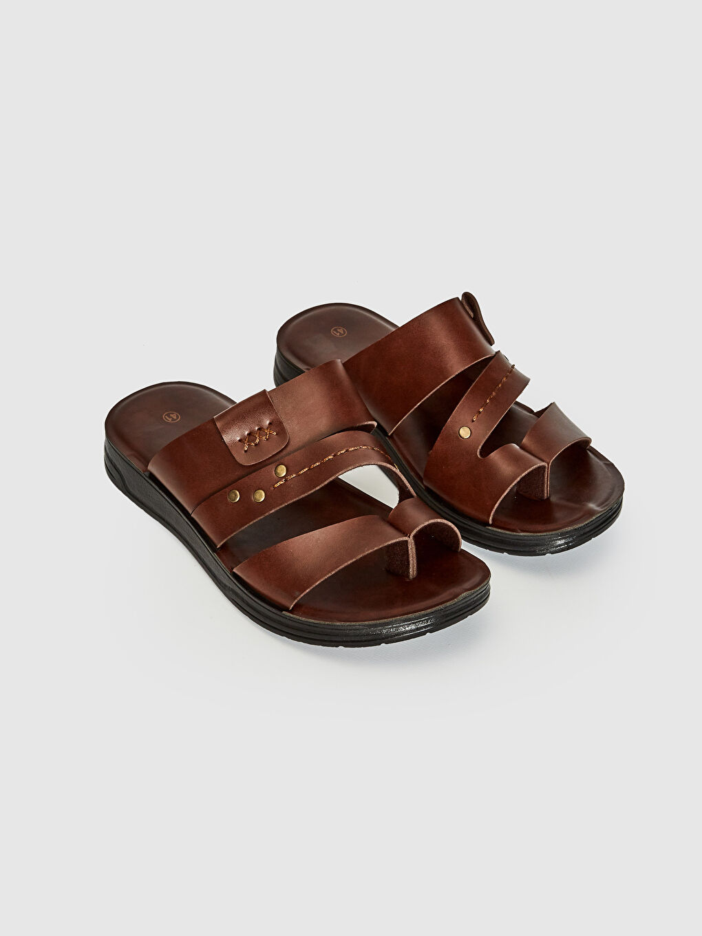 Kahverengi Erkek Çapraz Bant Parmak Arası Terlik