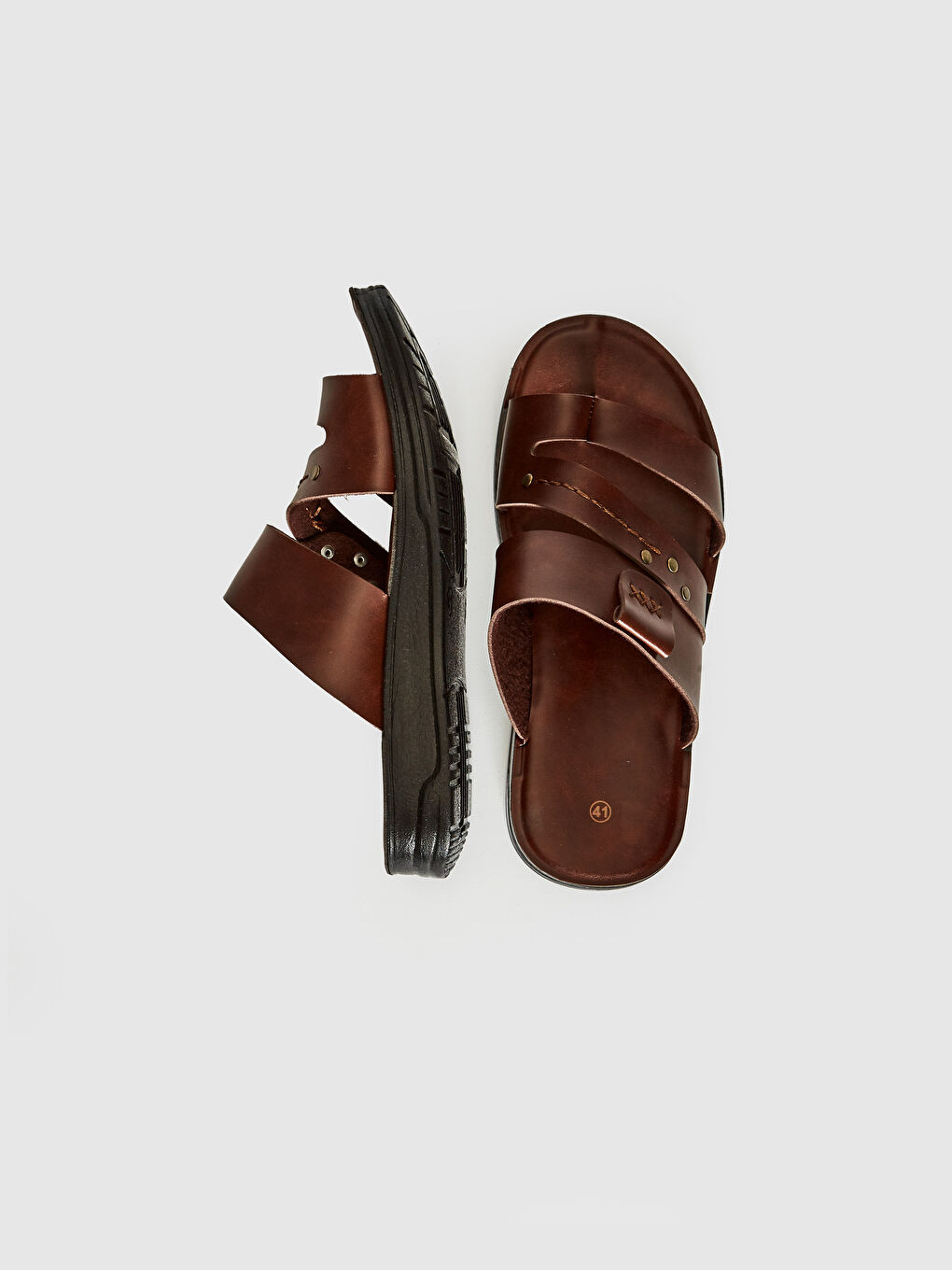 Kahverengi Erkek Çapraz Bant Parmak Arası Terlik-2