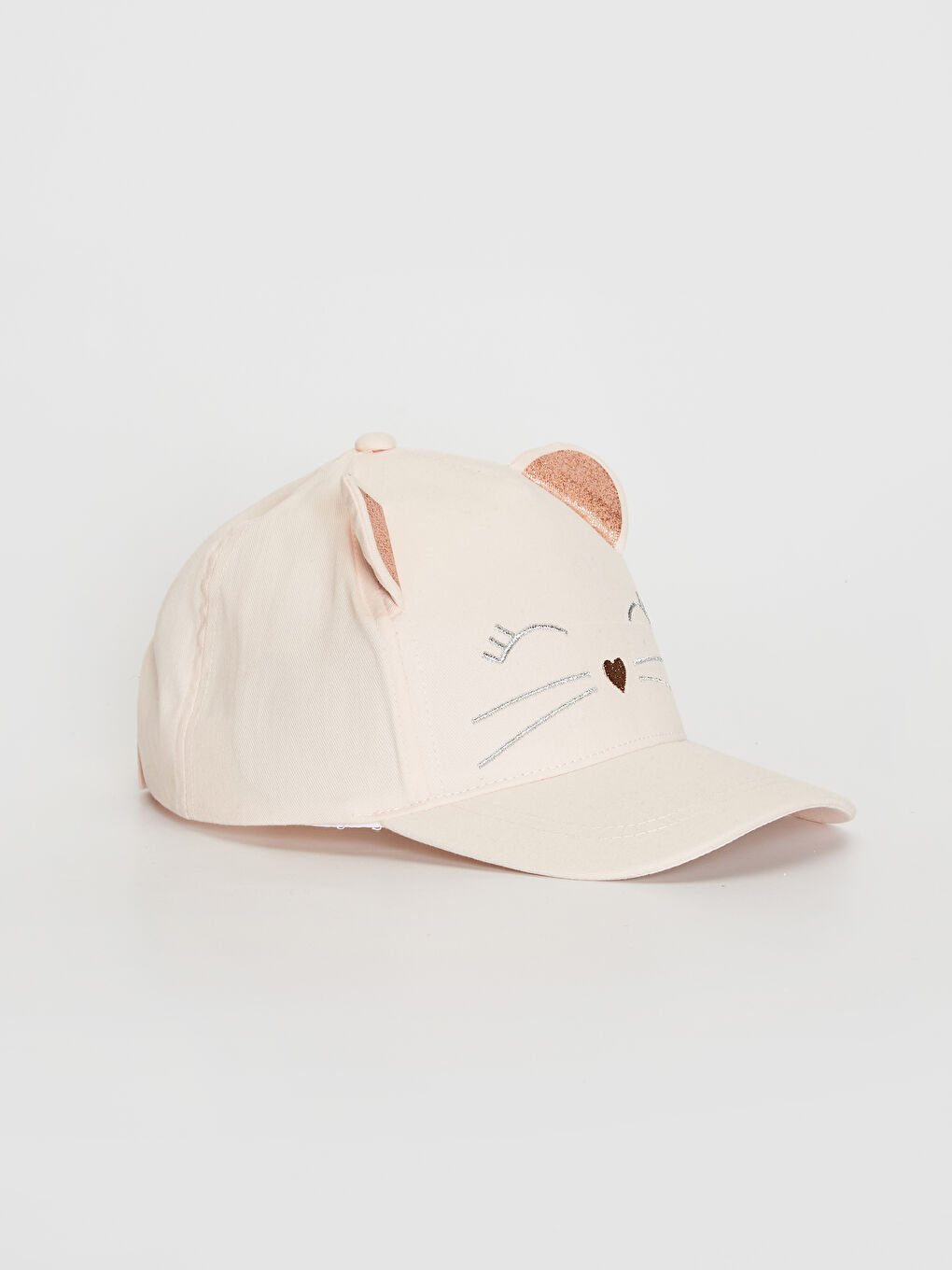 Pembe Kız Çocuk Nakış Detaylı Ter Bantlı Şapka-1