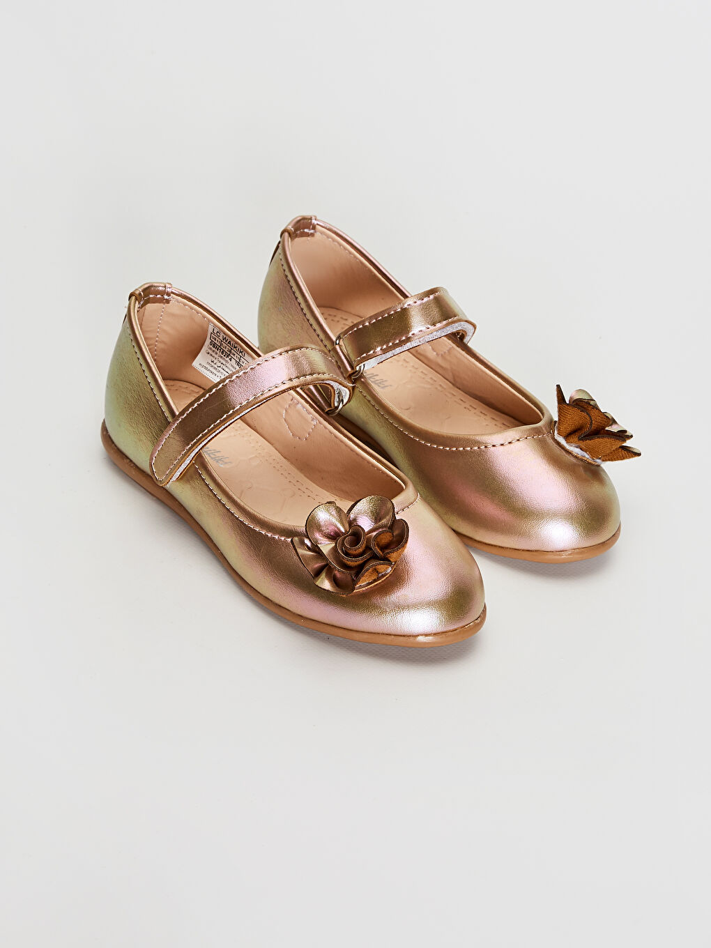 Pembe Kız Çocuk Çiçek Detaylı Babet Ayakkabı