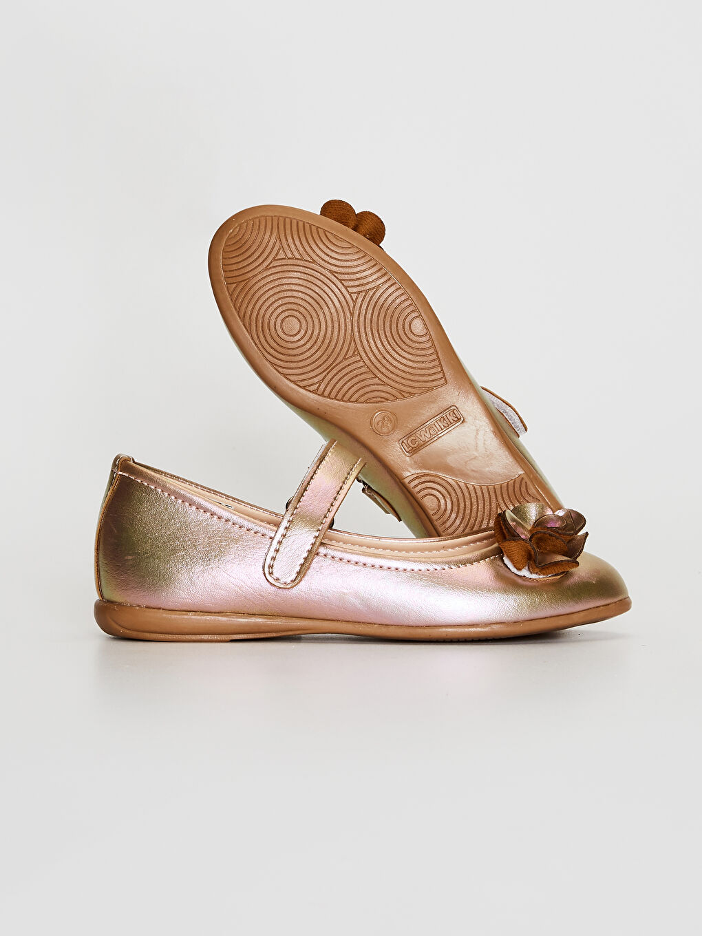 Pembe Kız Çocuk Çiçek Detaylı Babet Ayakkabı-2