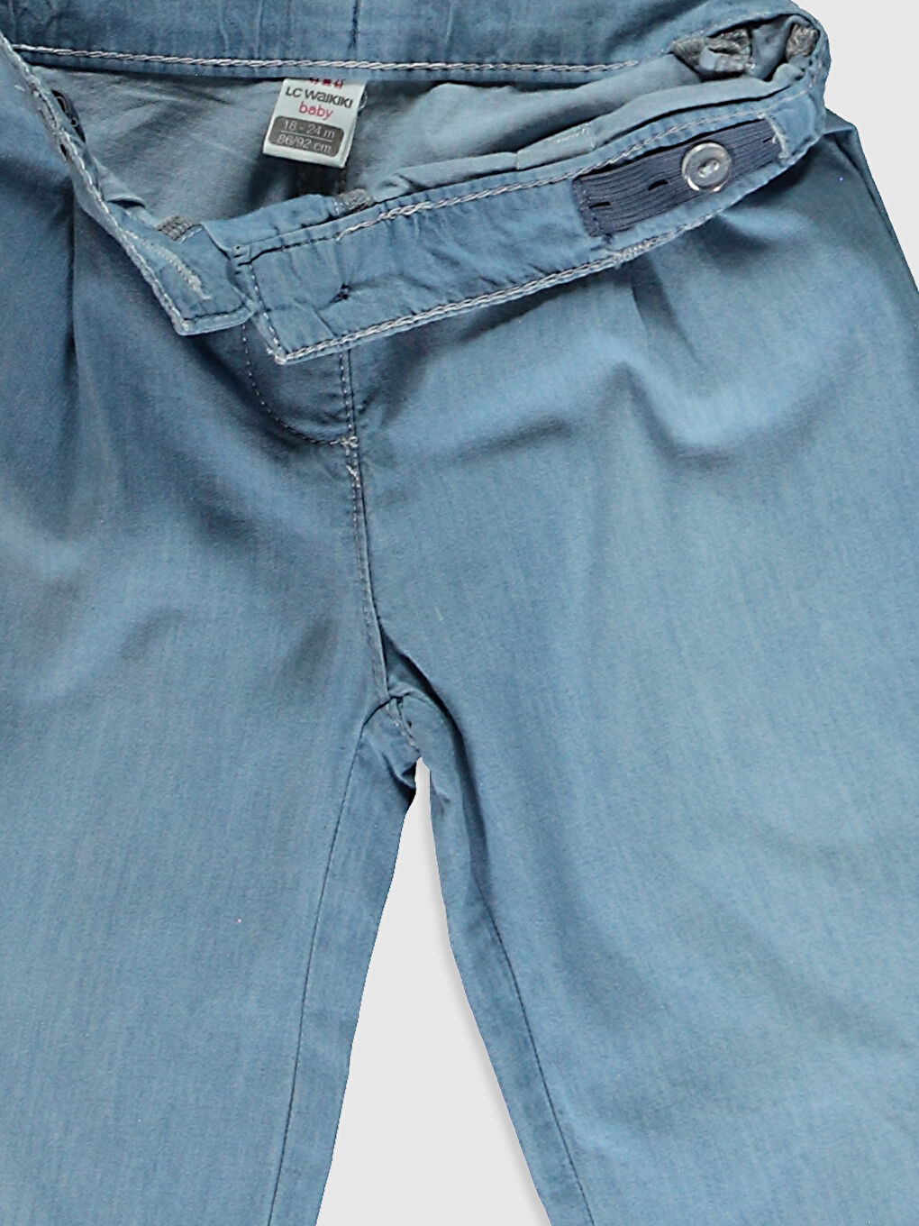 Elasticated Waist Basic Baby Girls' Jeans-2