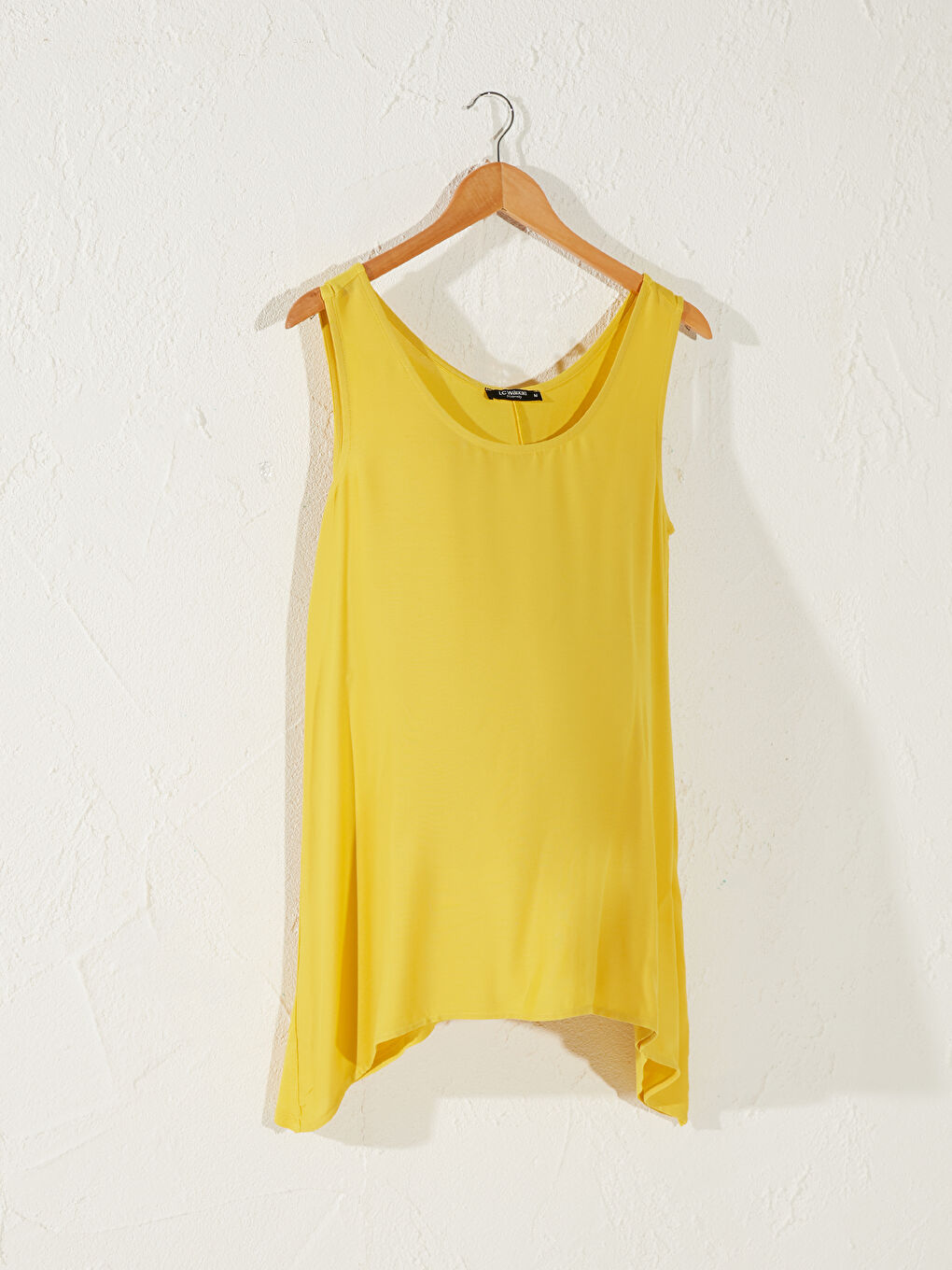 Sarı Bisiklet Yaka Kolsuz Penye Kadın Atlet-5