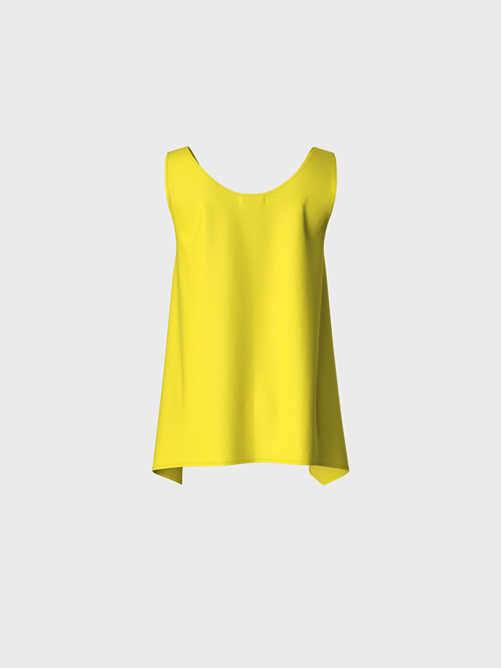 Sarı Bisiklet Yaka Kolsuz Penye Kadın Atlet-6