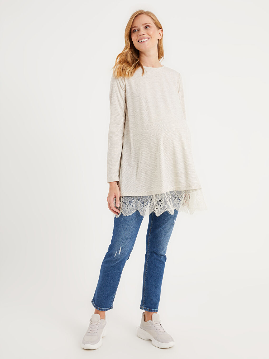 Lace Detailed Maternity Tunic-1