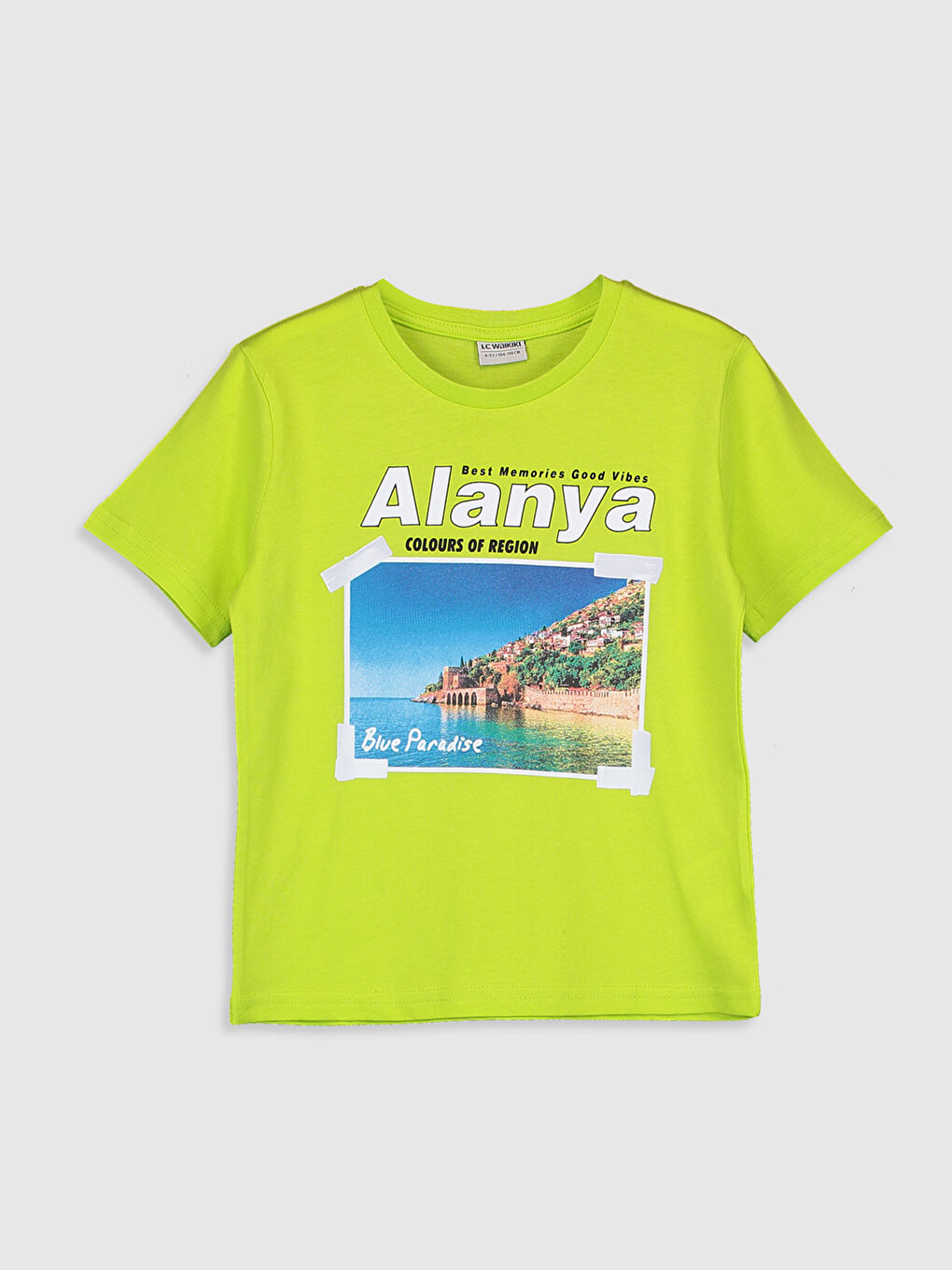 Yeşil Erkek Çocuk Baskılı Pamuklu Tişört