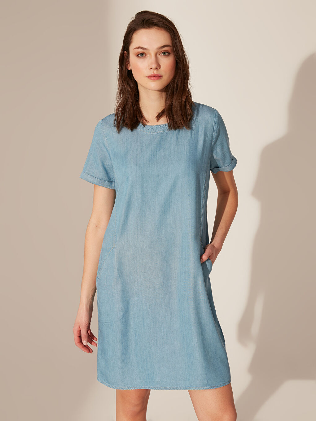 BEŽ Teksas haljina Žena