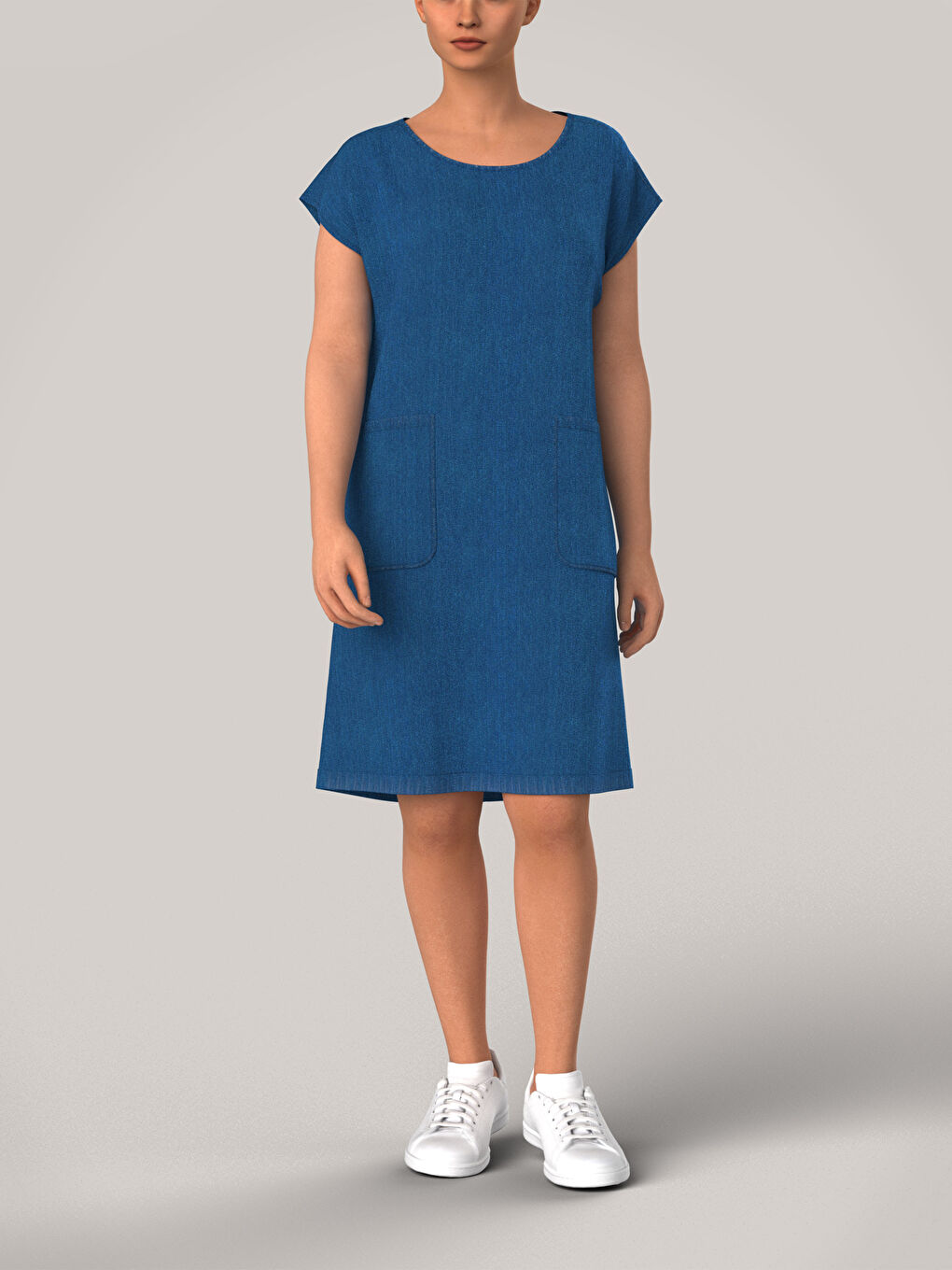 Women's Sleeveless Jean Dress-1