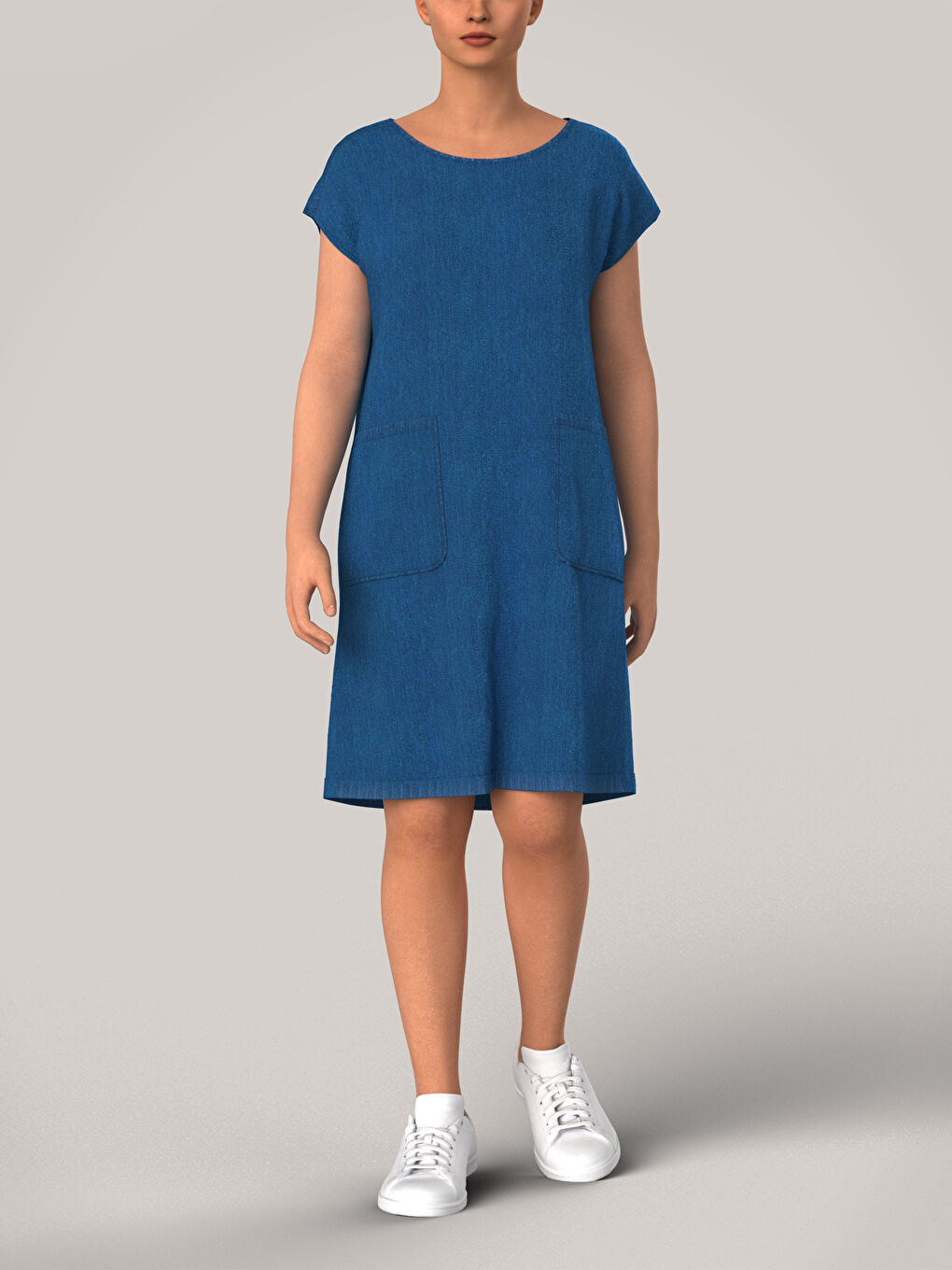 Women's Sleeveless Jean Dress-2