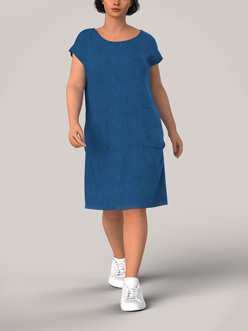 Women's Sleeveless Jean Dress-3