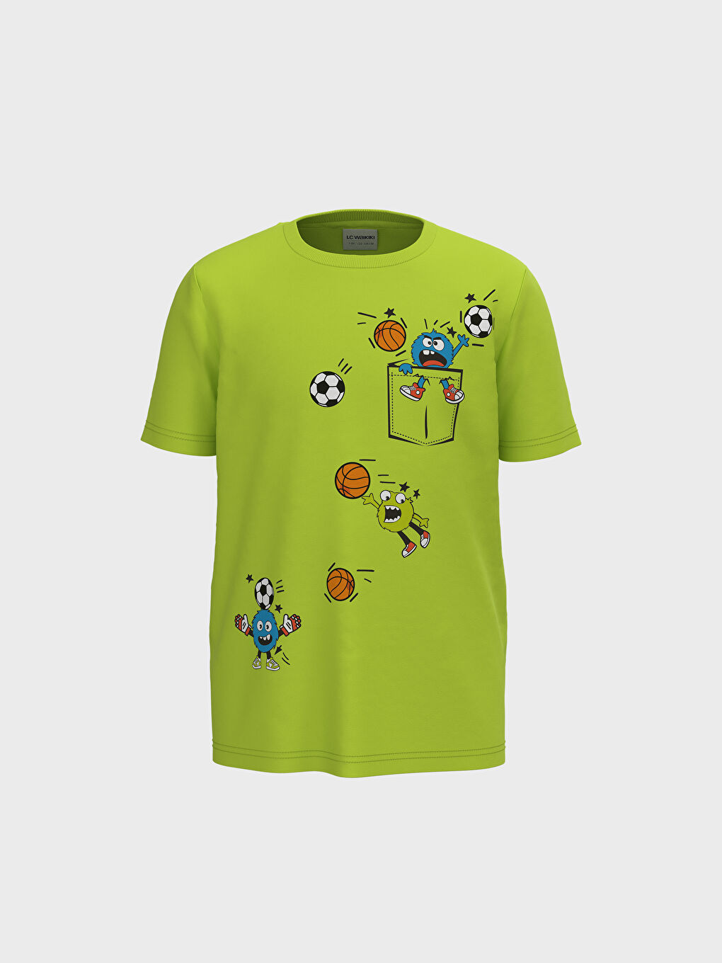 Yeşil Erkek Çocuk Güneşte Renk Değiştiren Pamuklu Tişört