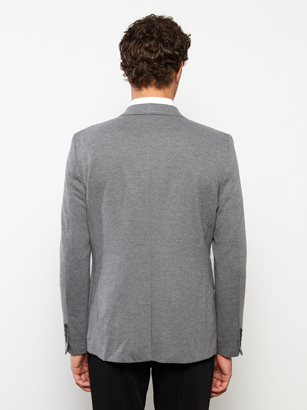 Antrasit Dar Kalıp Erkek Blazer Ceket-3