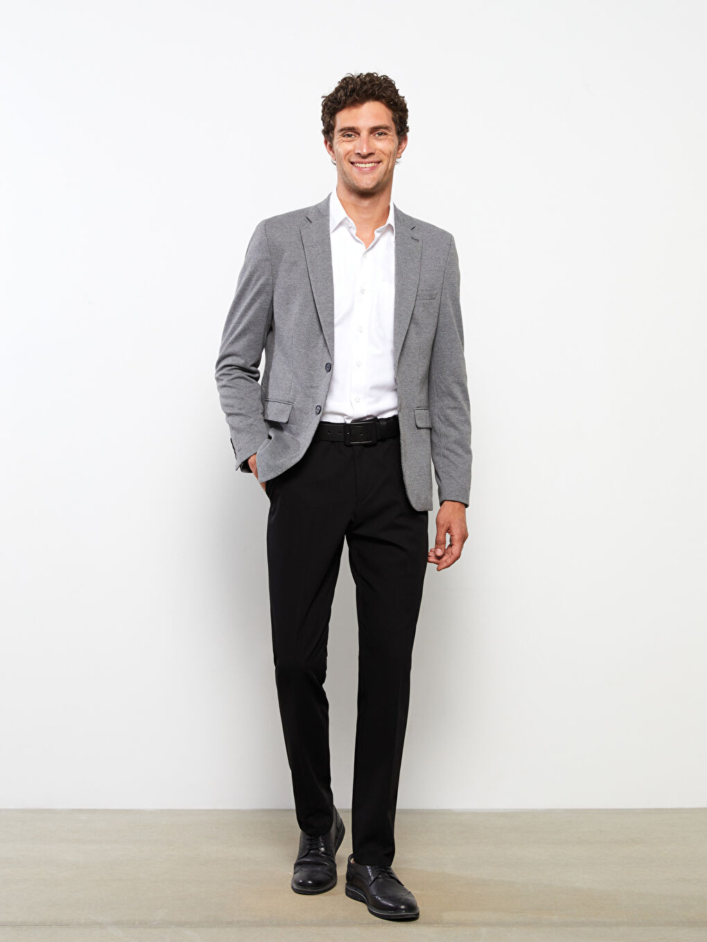 Antrasit Dar Kalıp Erkek Blazer Ceket