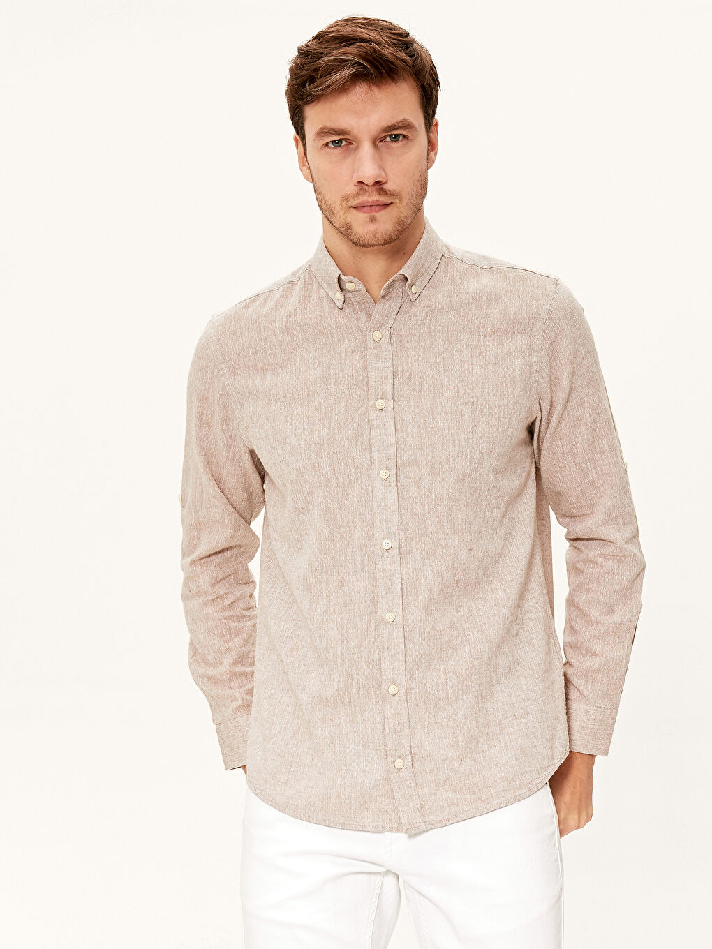 Regular Fit Linen Blend Shirt