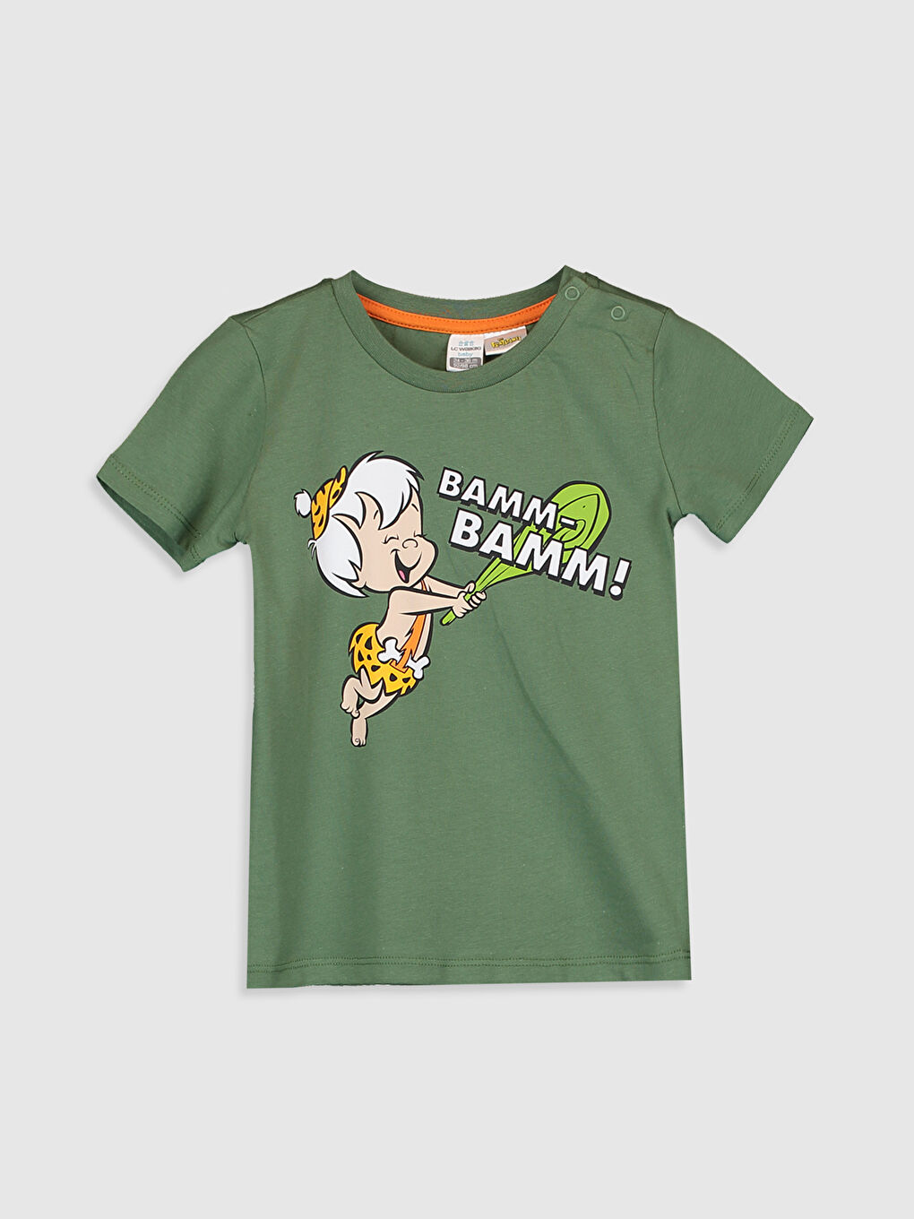 Yeşil Bisiklet Yaka Kısa Kollu Erkek Bebek Tişört