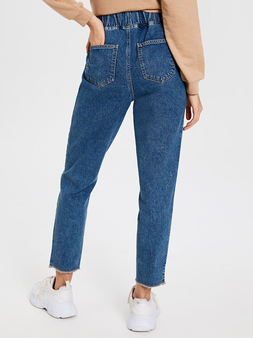 İndigo Rahat Kalıp Kadın Jean-3