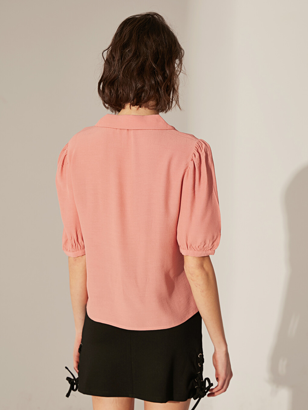 Kurzarm Viskose Bluse für Damen-3