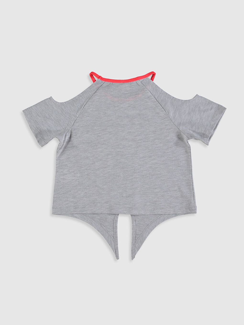 Beyaz Bisiklet Yaka Kısa Kollu Kız Çocuk Tişört-1