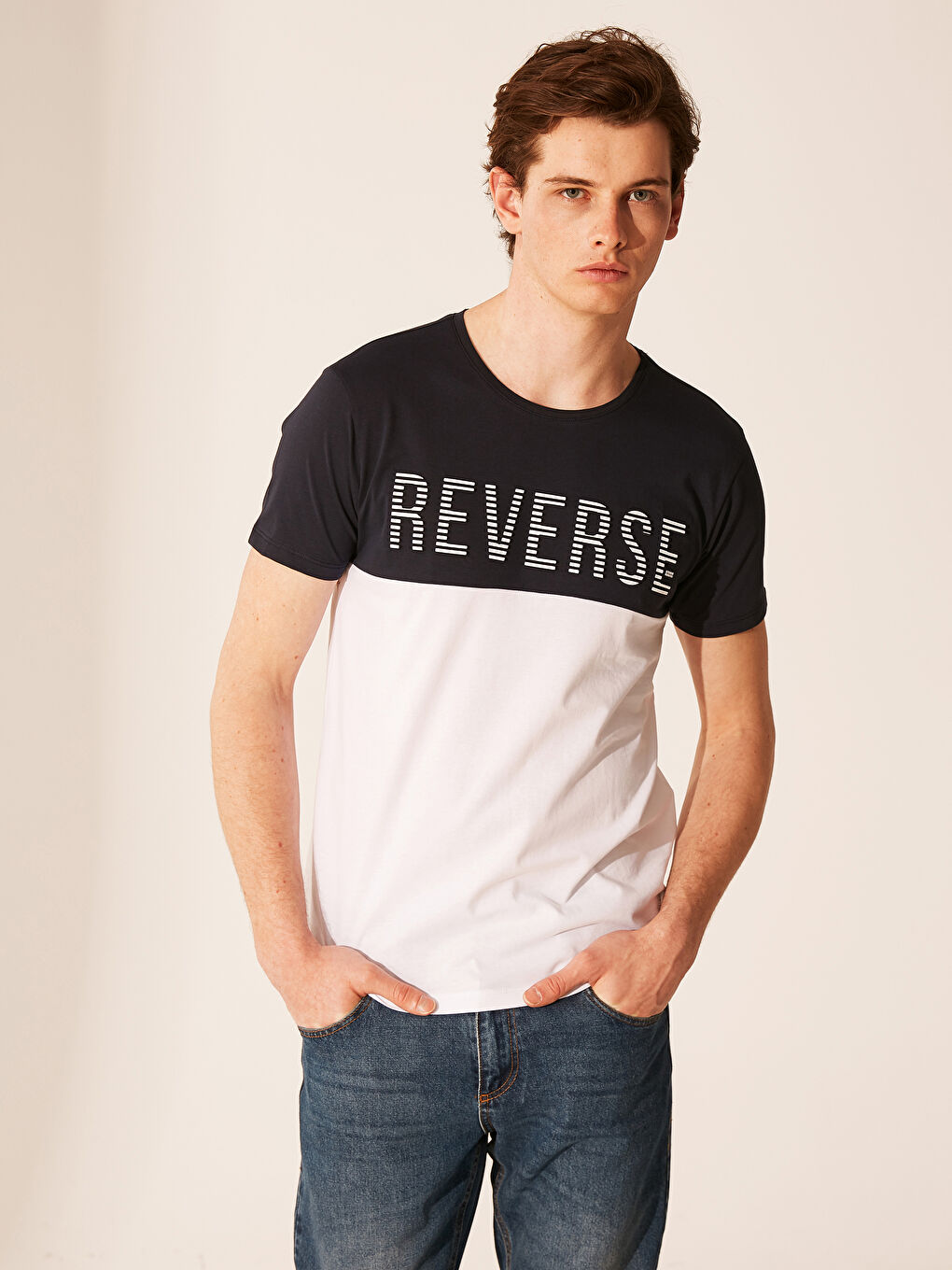 Beyaz Penye Erkek Tişört