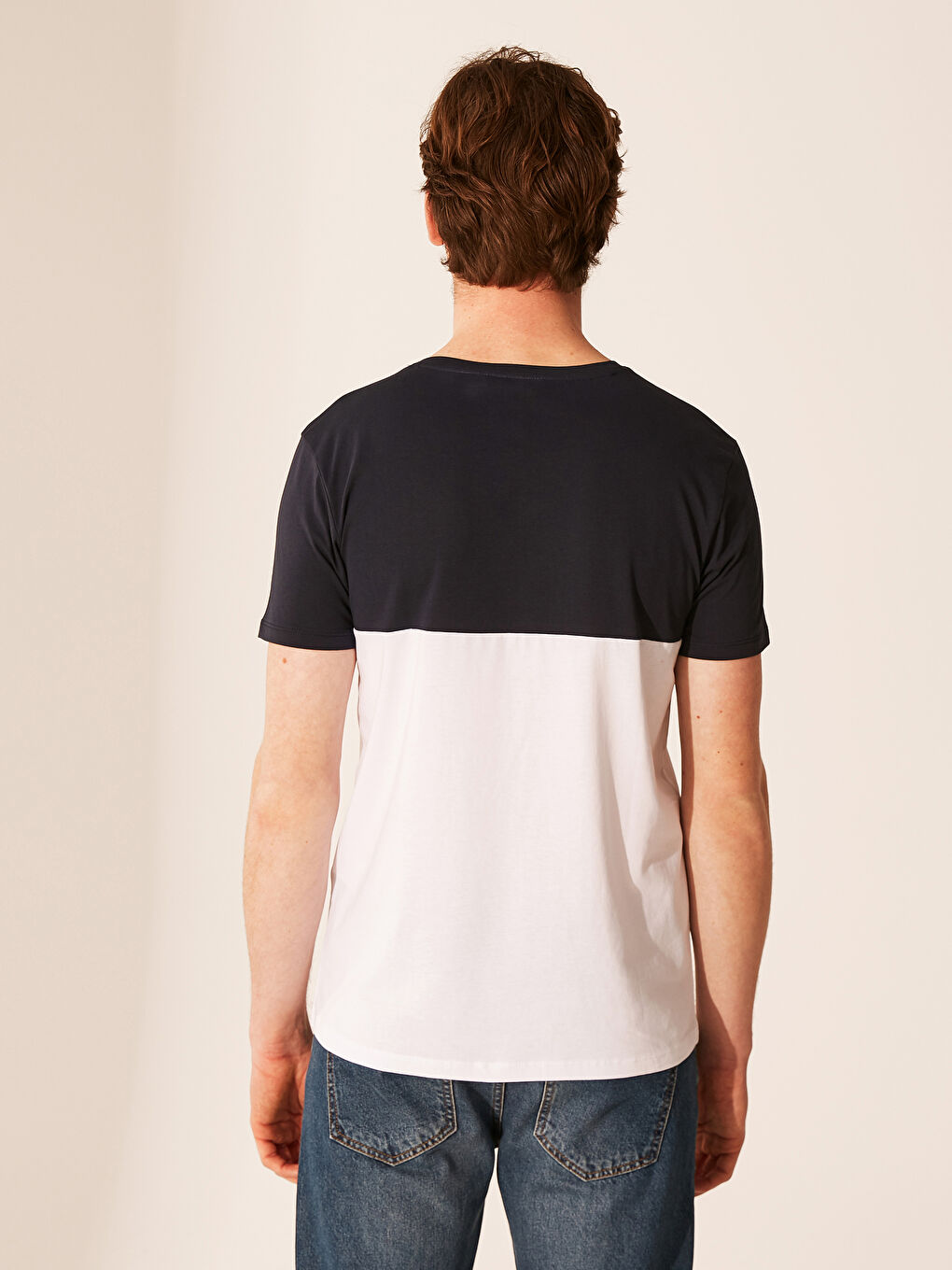 Beyaz Penye Erkek Tişört-3