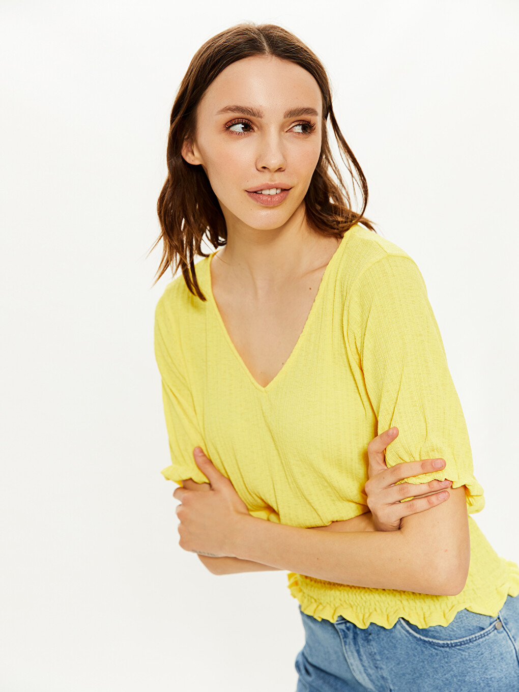 V-neck Short Sleeve Women's T-shirt