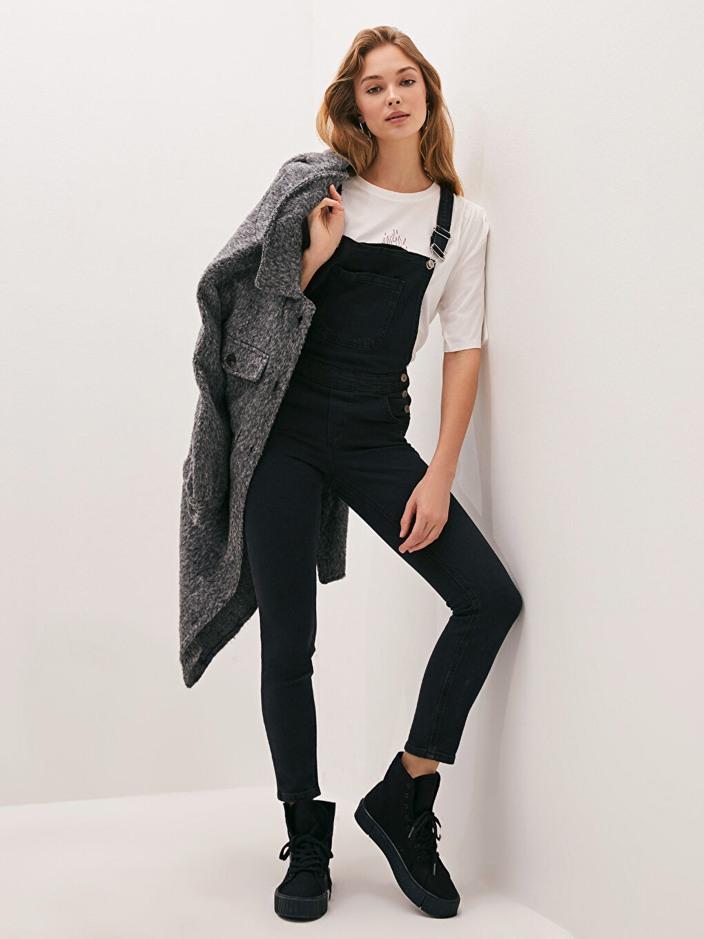 Siyah Salopet Skinny Jean Tulum-1
